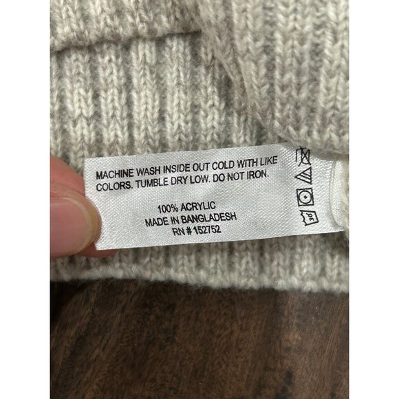 Amongst Others Reindeer Pattern Sweater Black Beige Button Collar Sz Medium - Picture 6 of 9